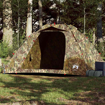 vidaXL Fishing Tent 4-Person Camouflage Quick Release - Green - 36625