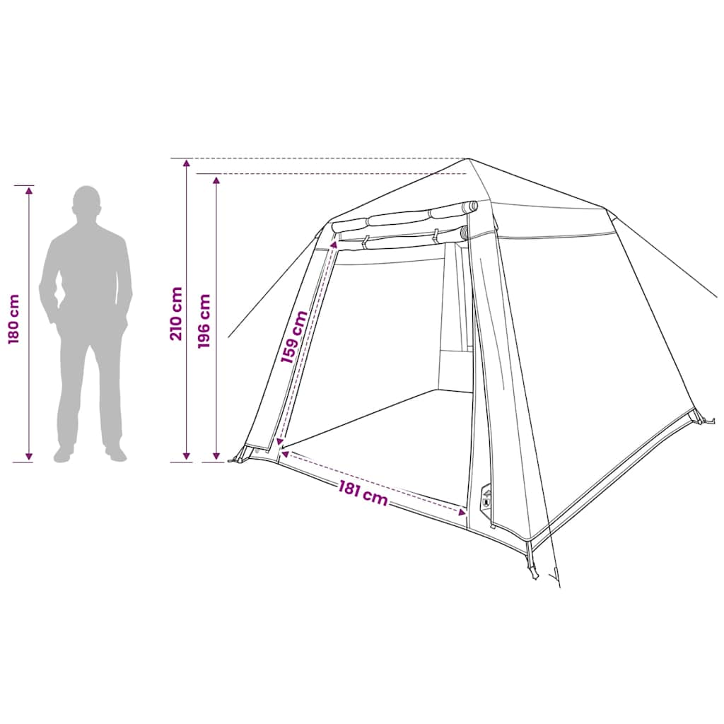 vidaXL Fishing Tent 4-Person Olive Green Quick Release - 36634