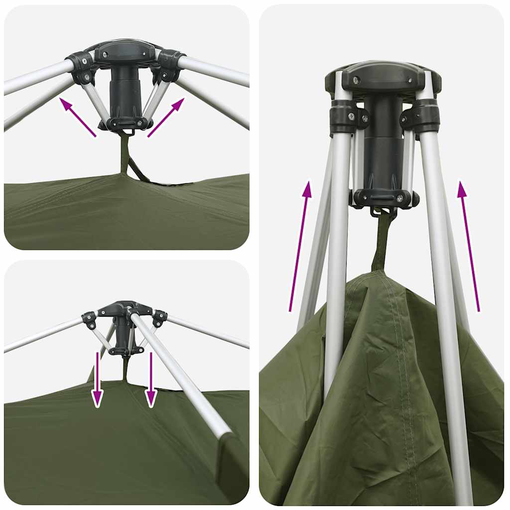 vidaXL Fishing Tent 4-Person Olive Green Quick Release - 36634