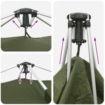 vidaXL Fishing Tent 4-Person Olive Green Quick Release - 36634