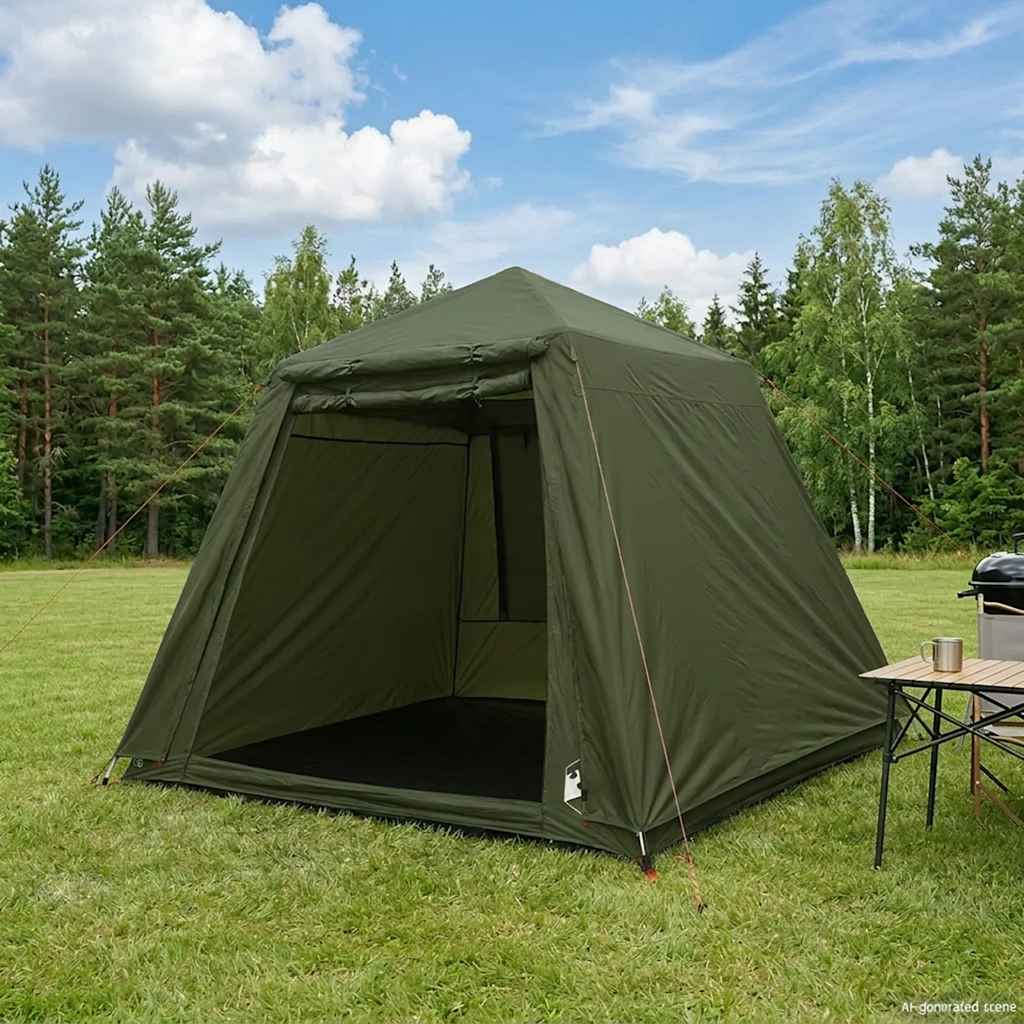 vidaXL Fishing Tent 4-Person Olive Green Quick Release - 36634
