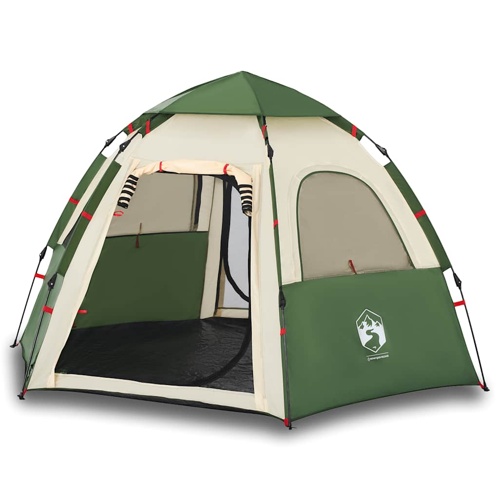 vidaXL Camping Tent Cabin 4-Person Green Quick Release - 260 x 217 x 150 cm