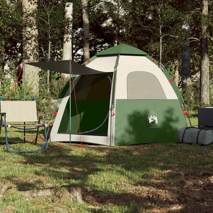 vidaXL Camping Tent Cabin 4-Person Green Quick Release - 260 x 217 x 150 cm
