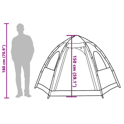vidaXL Camping Tent Cabin 4-Person Green Quick Release - 260 x 217 x 150 cm