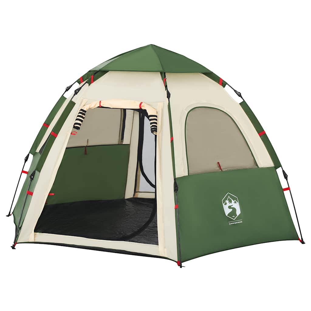 vidaXL Camping Tent Cabin 4-Person Green Quick Release - 260 x 217 x 150 cm