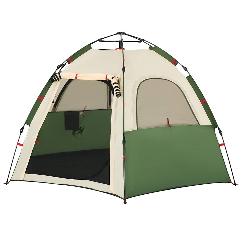 vidaXL Camping Tent Cabin 4-Person Green Quick Release - 260 x 217 x 150 cm