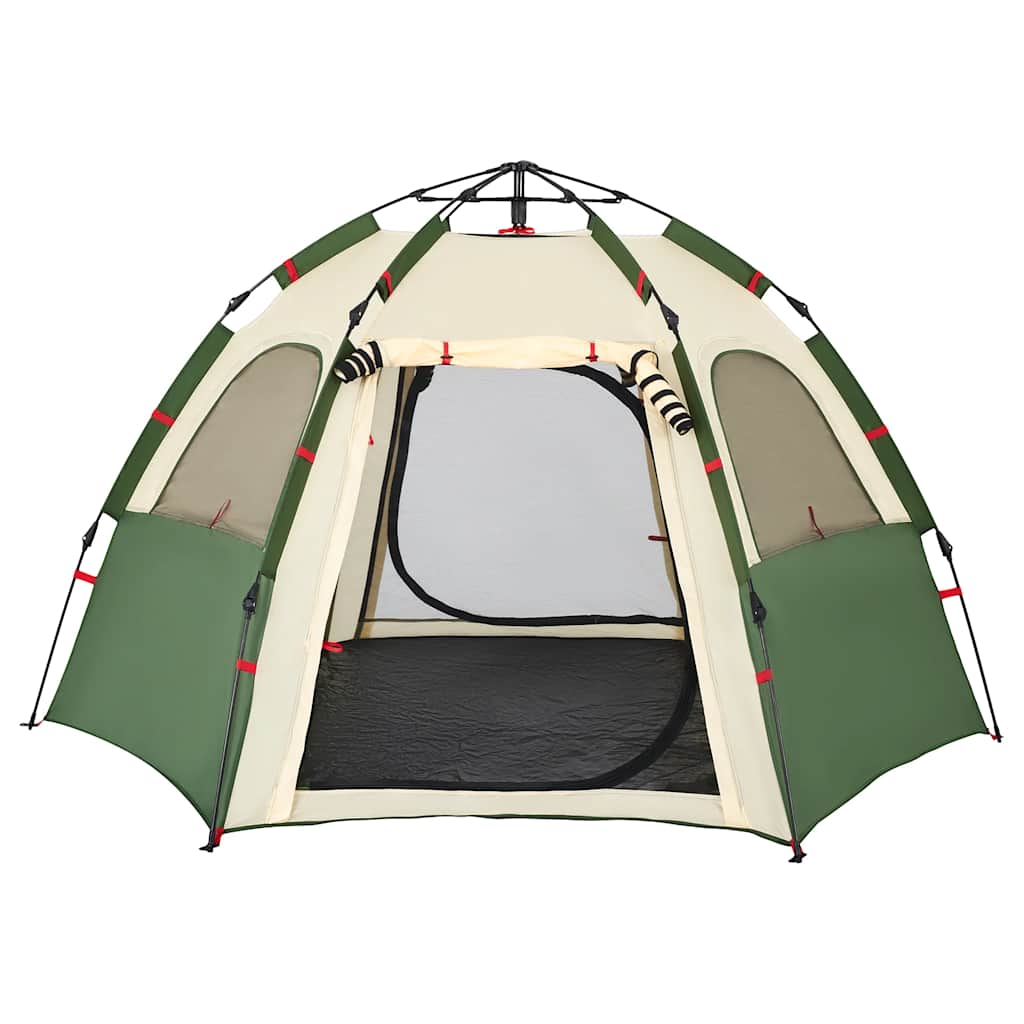 vidaXL Camping Tent Cabin 4-Person Green Quick Release - 260 x 217 x 150 cm