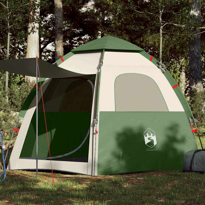 vidaXL Camping Tent Cabin 4-Person Green Quick Release - 260 x 217 x 150 cm