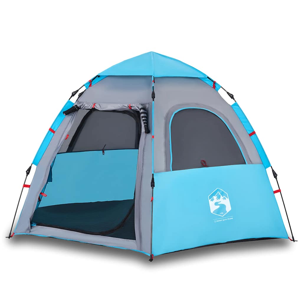 vidaXL Camping Tent Cabin 4-Person Blue Quick Release - 260 x 217 x 150 cm