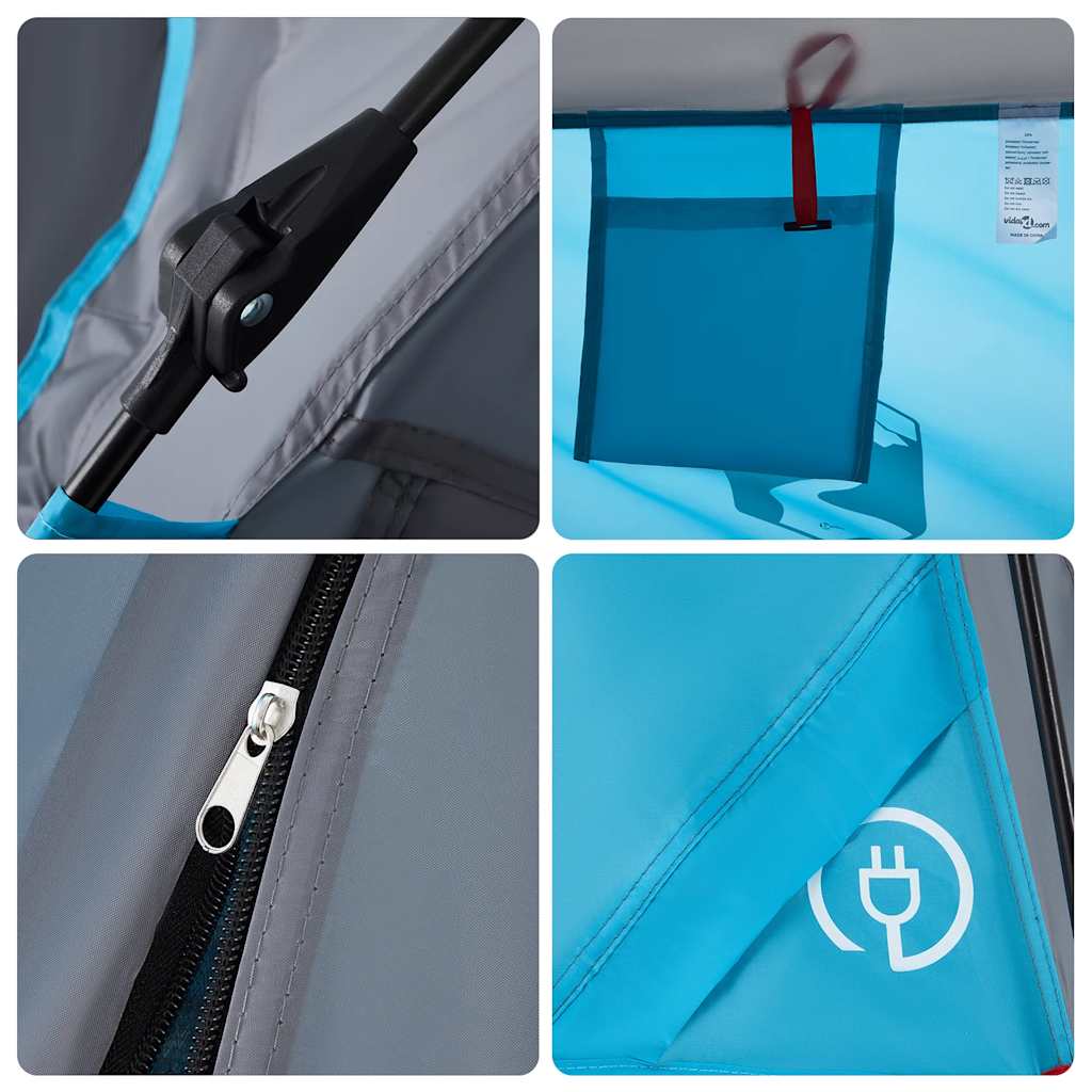 vidaXL Camping Tent Cabin 4-Person Blue Quick Release - 260 x 217 x 150 cm