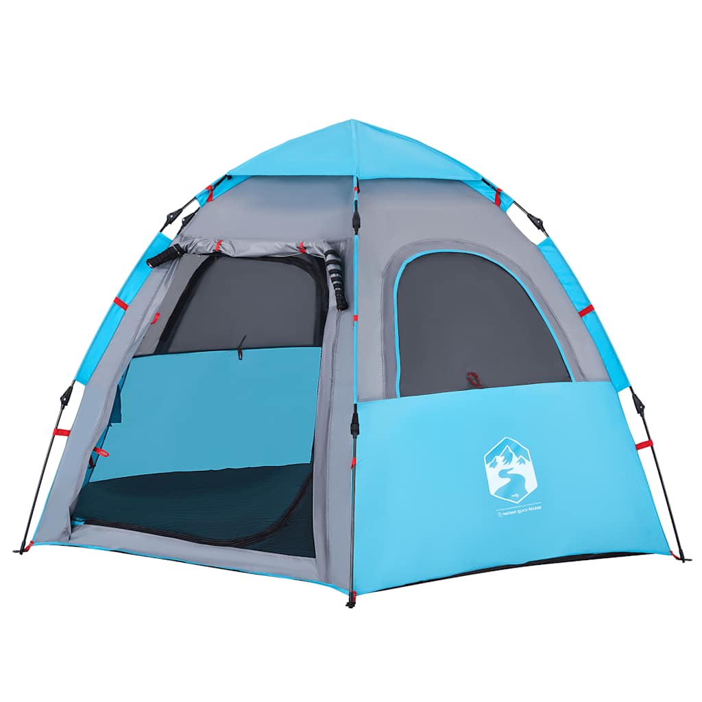 vidaXL Camping Tent Cabin 4-Person Blue Quick Release - 260 x 217 x 150 cm