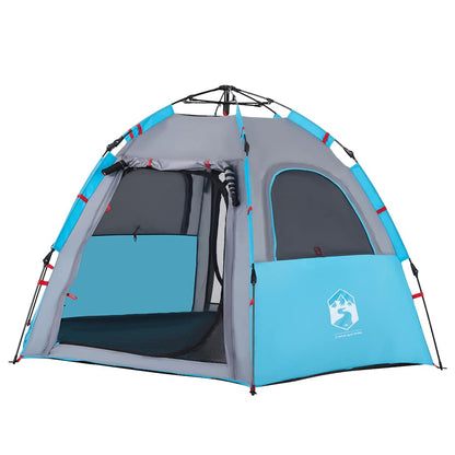 vidaXL Camping Tent Cabin 4-Person Blue Quick Release - 260 x 217 x 150 cm