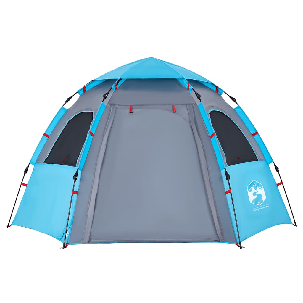 vidaXL Camping Tent Cabin 4-Person Blue Quick Release - 260 x 217 x 150 cm