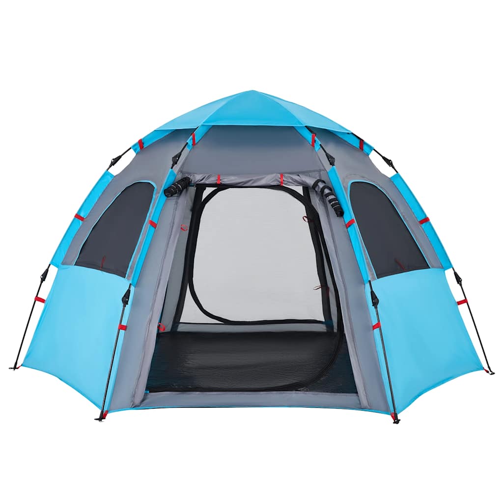 vidaXL Camping Tent Cabin 4-Person Blue Quick Release - 260 x 217 x 150 cm