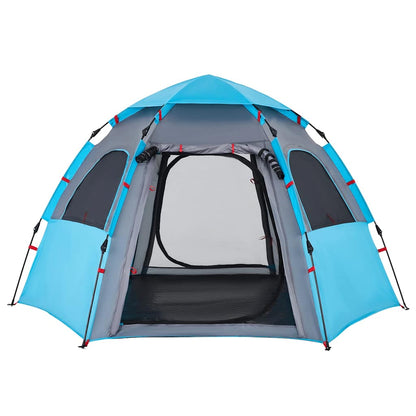 vidaXL Camping Tent Cabin 4-Person Blue Quick Release - 260 x 217 x 150 cm