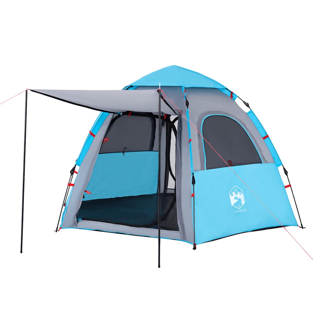 vidaXL Camping Tent Cabin 4-Person Blue Quick Release - 260 x 217 x 150 cm