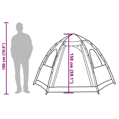 vidaXL Camping Tent Cabin 4-Person Grey and Orange Quick Release - 260 x 217 x 150 cm