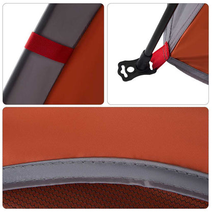 vidaXL Camping Tent Cabin 4-Person Grey and Orange Quick Release - 260 x 217 x 150 cm