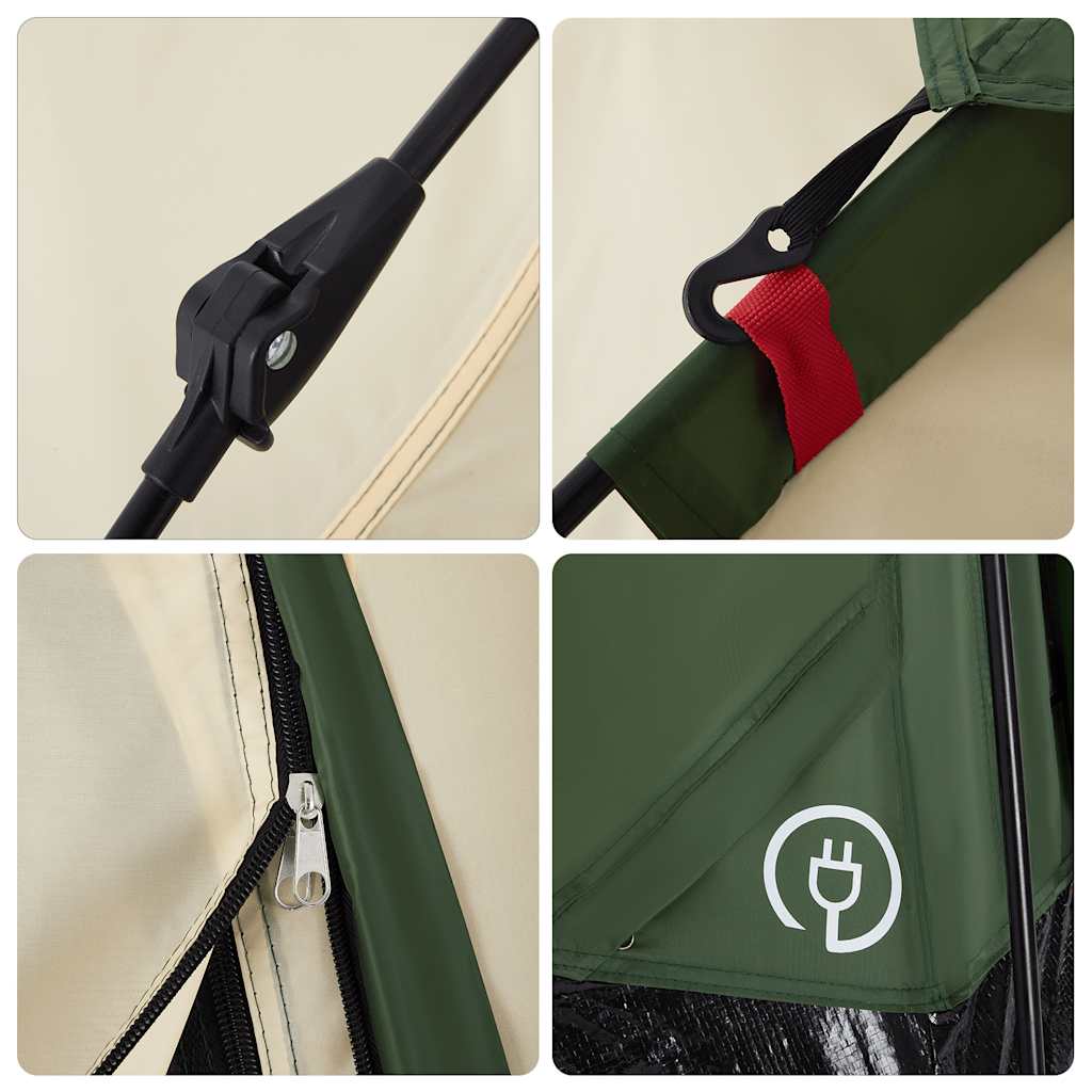 vidaXL Camping Tent Cabin 4-Person Green Quick Release - 273 x 273 x 129 cm