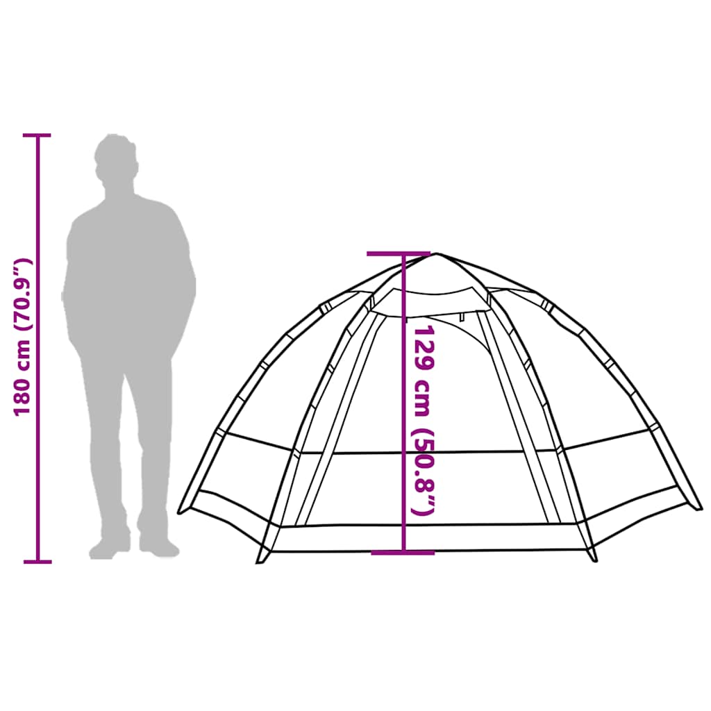 vidaXL Camping Tent Cabin 4-Person Green Quick Release - 273 x 273 x 129 cm