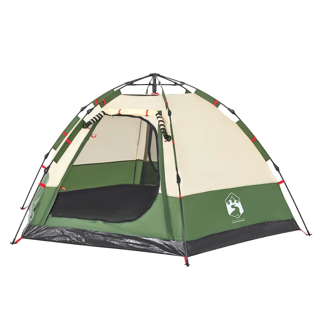 vidaXL Camping Tent Cabin 4-Person Green Quick Release - 273 x 273 x 129 cm