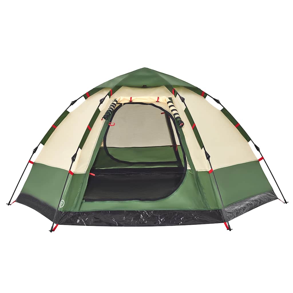 vidaXL Camping Tent Cabin 4-Person Green Quick Release - 273 x 273 x 129 cm