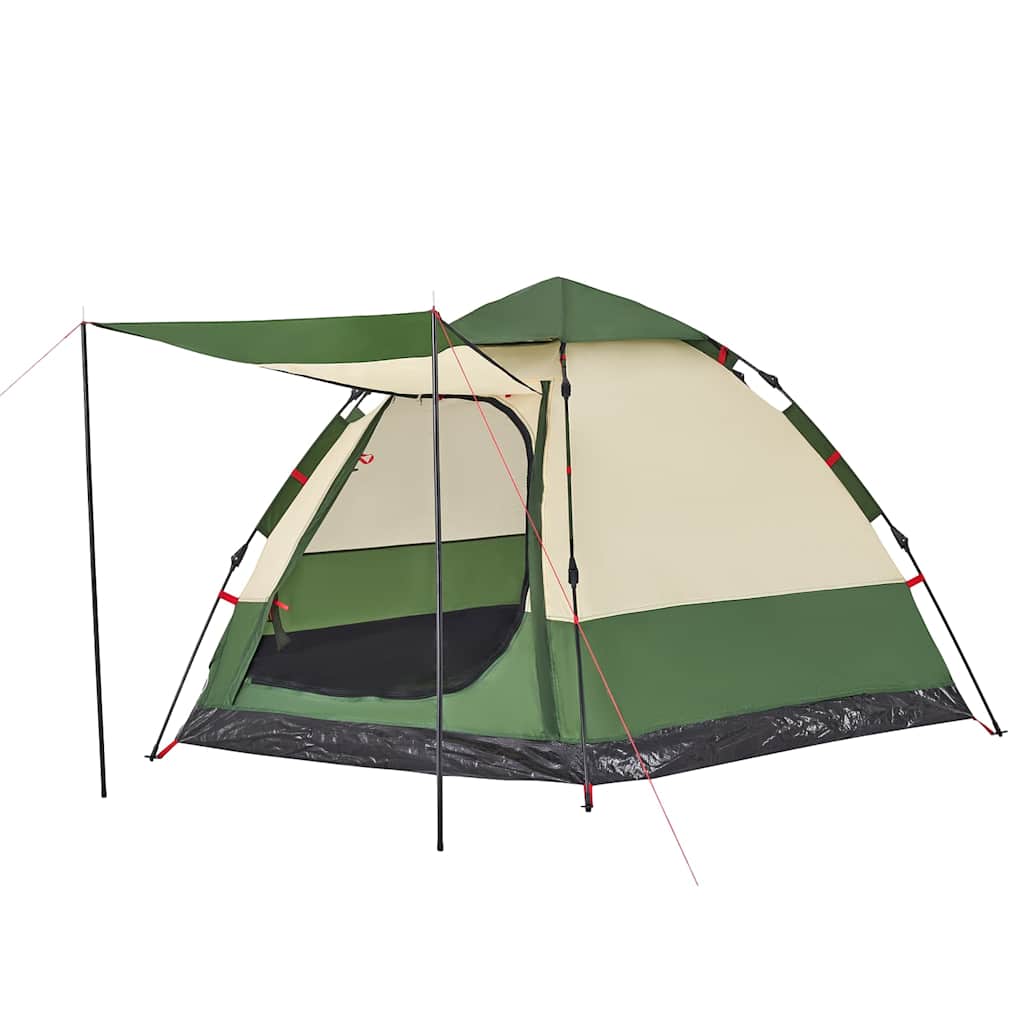vidaXL Camping Tent Cabin 4-Person Green Quick Release - 273 x 273 x 129 cm