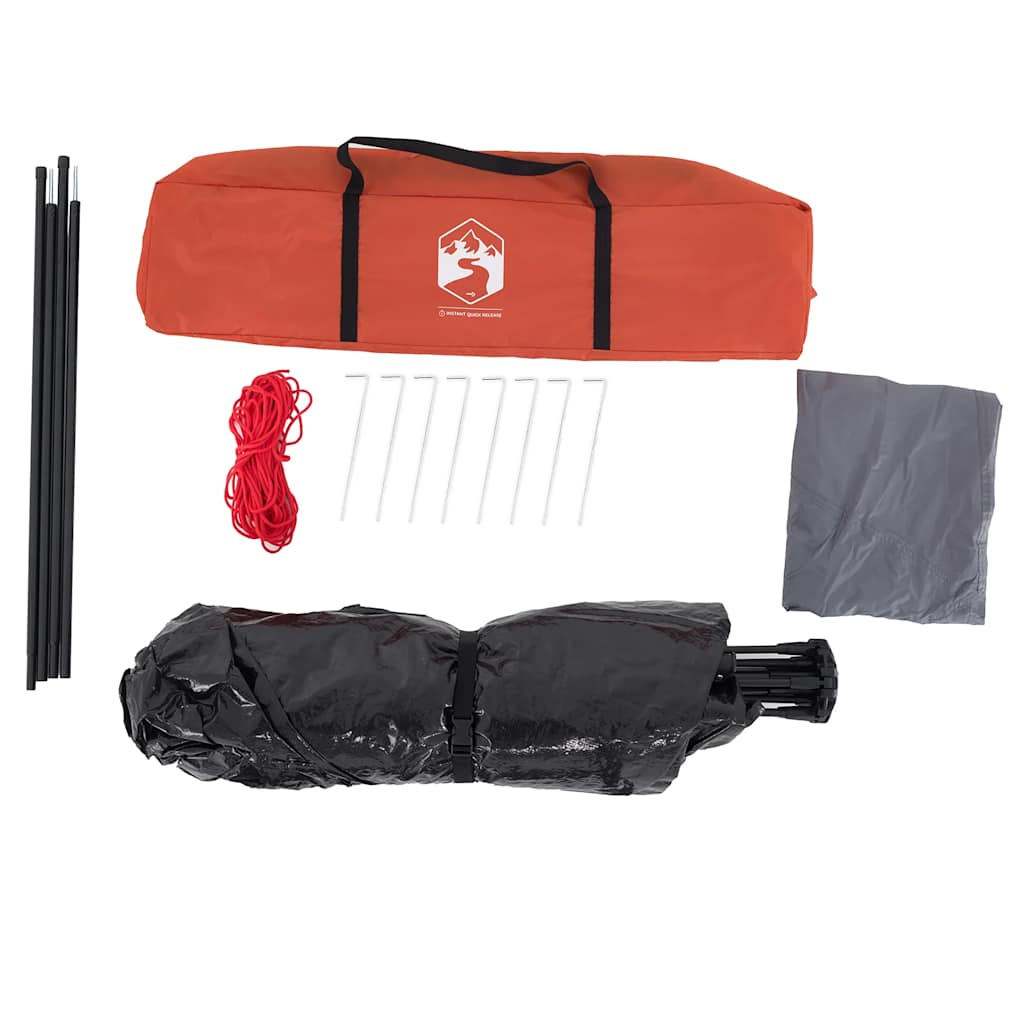 vidaXL Camping Tent Cabin 4-Person Grey and Orange Quick Release - 273 x 273 x 129 cm