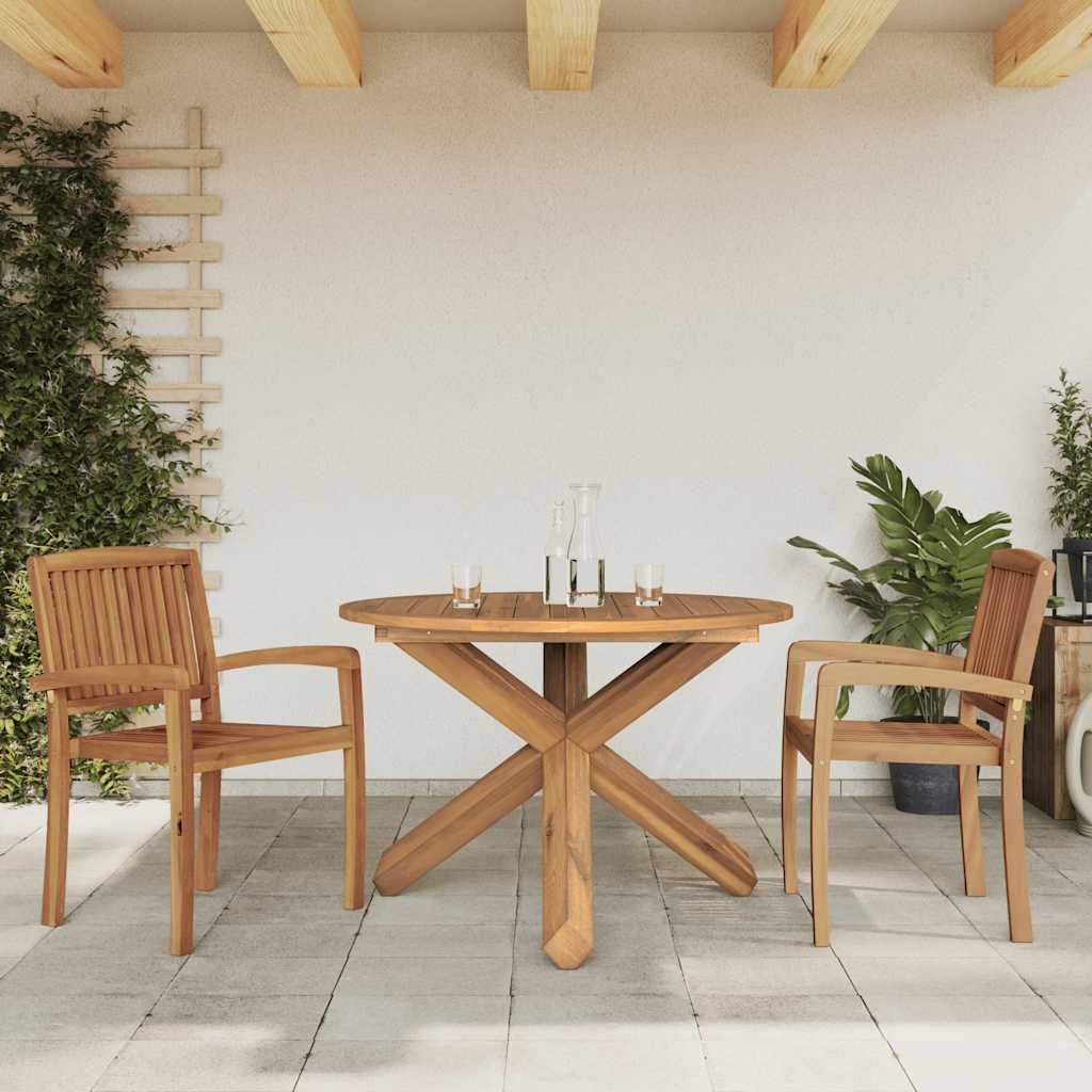 vidaXL Garden Table Ø109x74 cm Solid Wood Teak - Brown