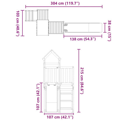 vidaXL Outdoor Playset Solid Wood Douglas - Brown - 33256