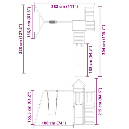 vidaXL Outdoor Playset Solid Wood Douglas - Brown - 33286