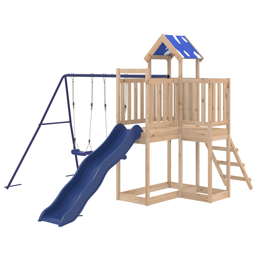 vidaXL Outdoor Playset Solid Wood Pine - Brown - 33304