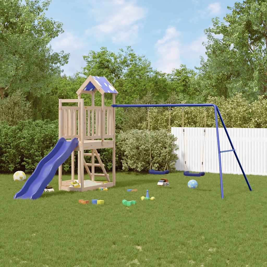 vidaXL Outdoor Playset Solid Wood Pine - Brown - 33304