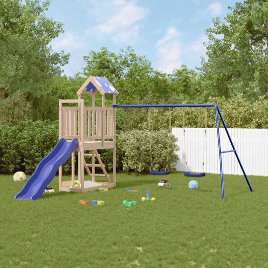 vidaXL Outdoor Playset Solid Wood Pine - Brown - 33304
