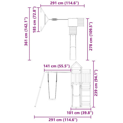 vidaXL Outdoor Playset Solid Wood Pine - Brown - 33327