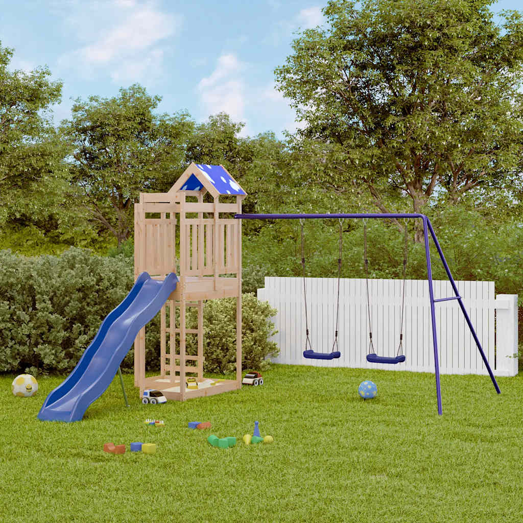 vidaXL Outdoor Playset Solid Wood Pine - Brown - 33329
