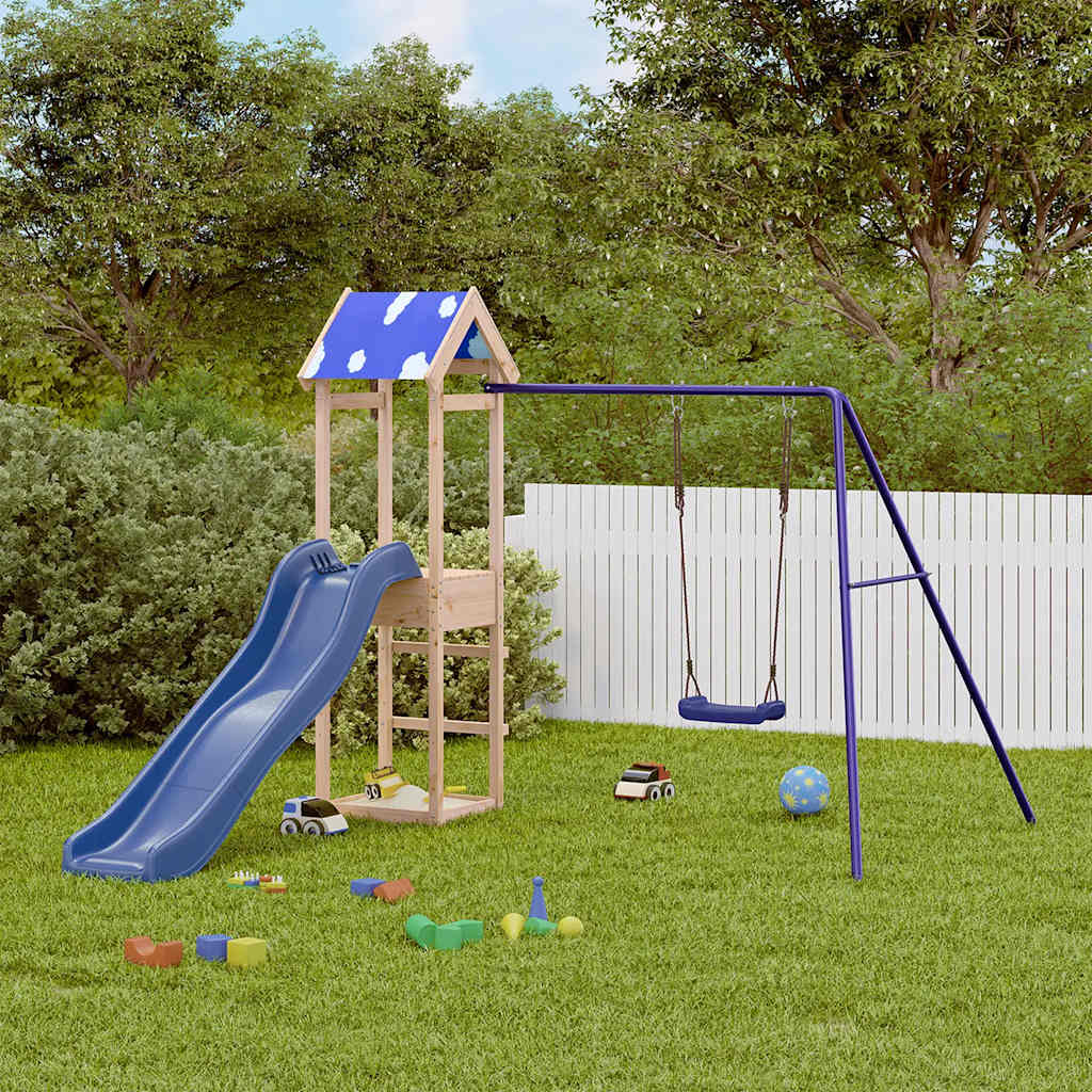 vidaXL Outdoor Playset Solid Wood Pine - Brown - 33339