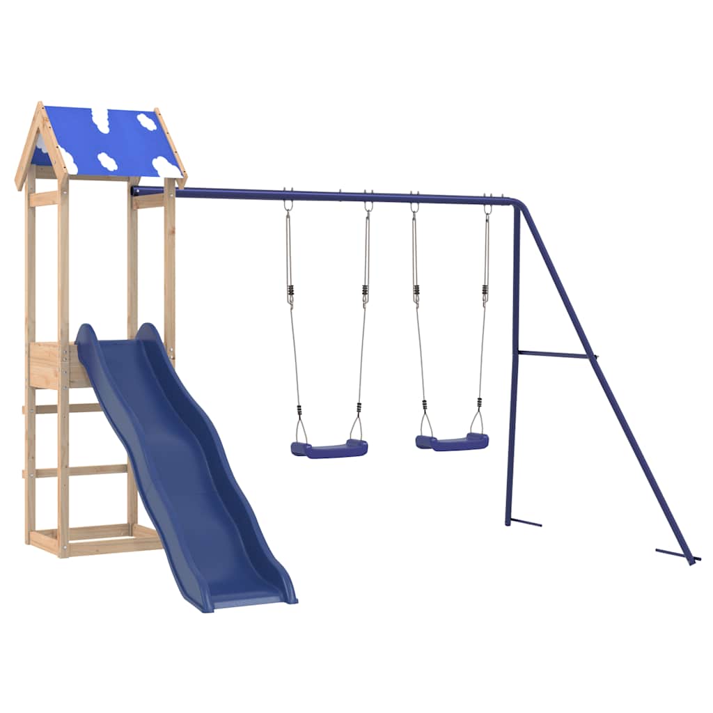 vidaXL Outdoor Playset Solid Wood Pine - Brown - 33344