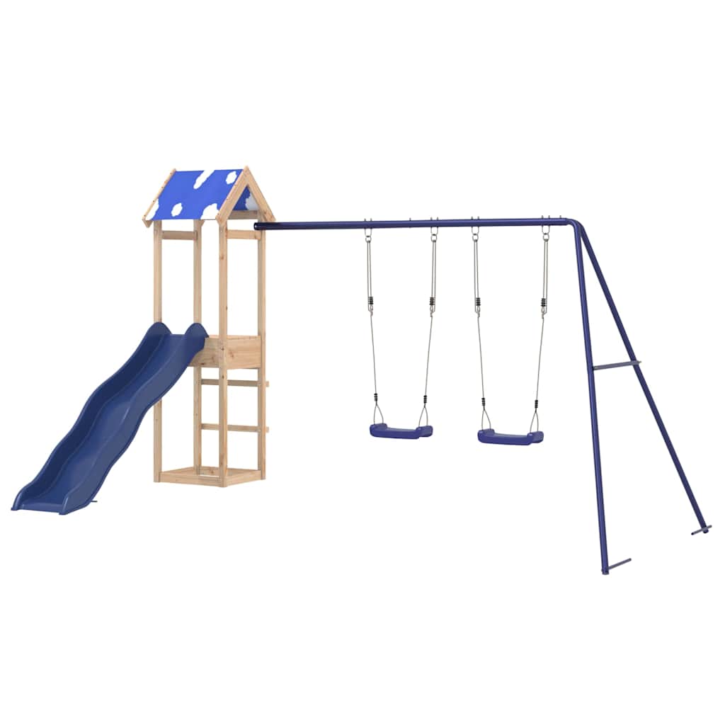 vidaXL Outdoor Playset Solid Wood Pine - Brown - 33344