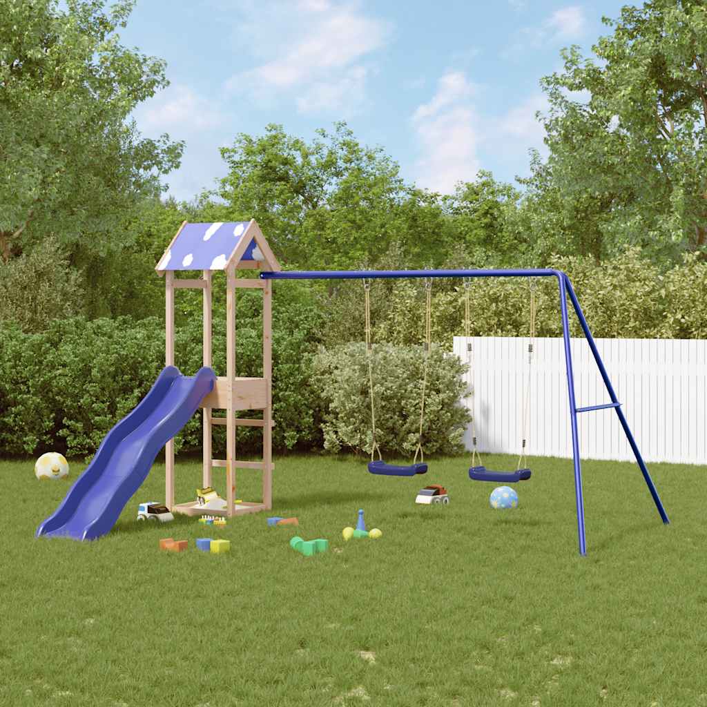 vidaXL Outdoor Playset Solid Wood Pine - Brown - 33344
