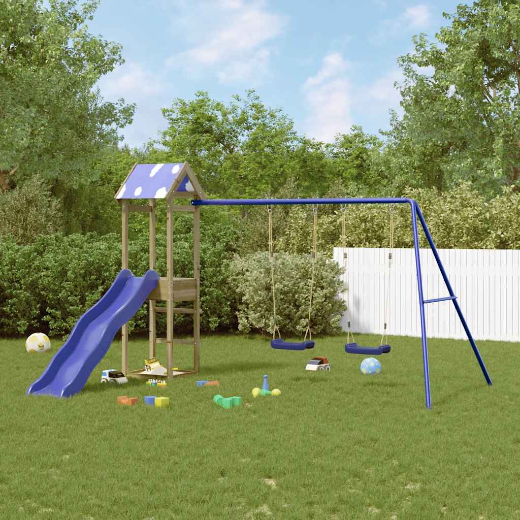 vidaXL Outdoor Playset Impregnated Wood Pine - Brown - 33348