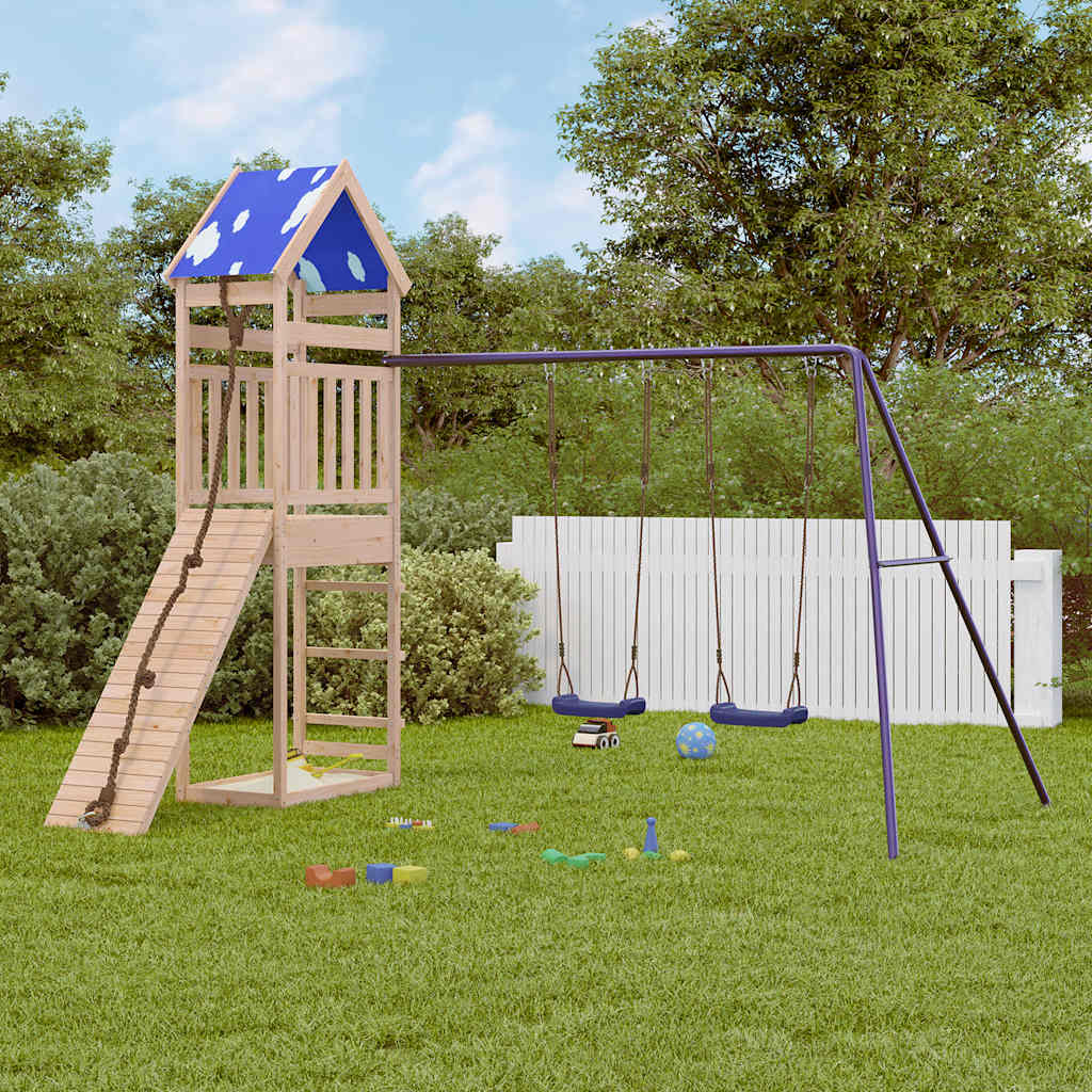 vidaXL Outdoor Playset Solid Wood Pine - Brown - 33373