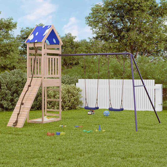 vidaXL Outdoor Playset Solid Wood Pine - Brown - 33373