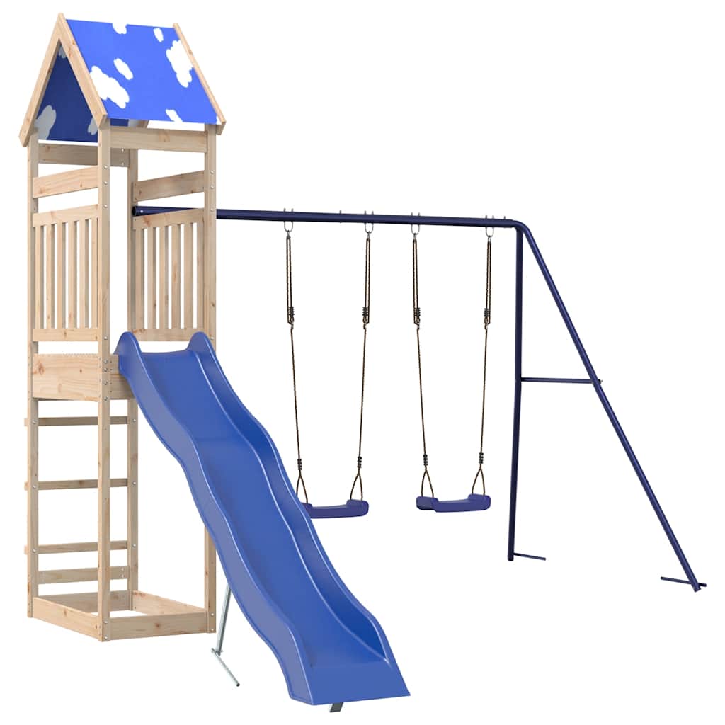 vidaXL Outdoor Playset Solid Wood Pine - Brown - 33381
