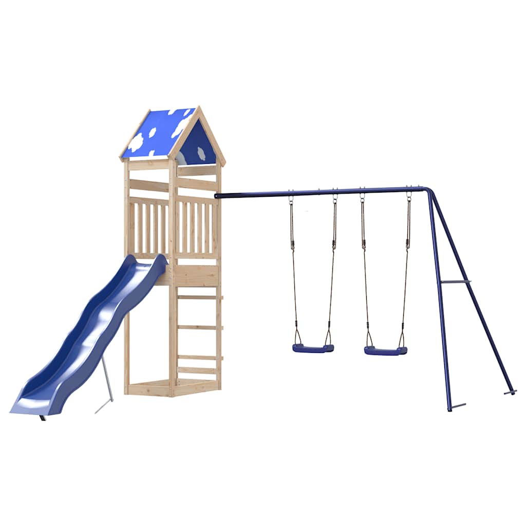 vidaXL Outdoor Playset Solid Wood Pine - Brown - 33381