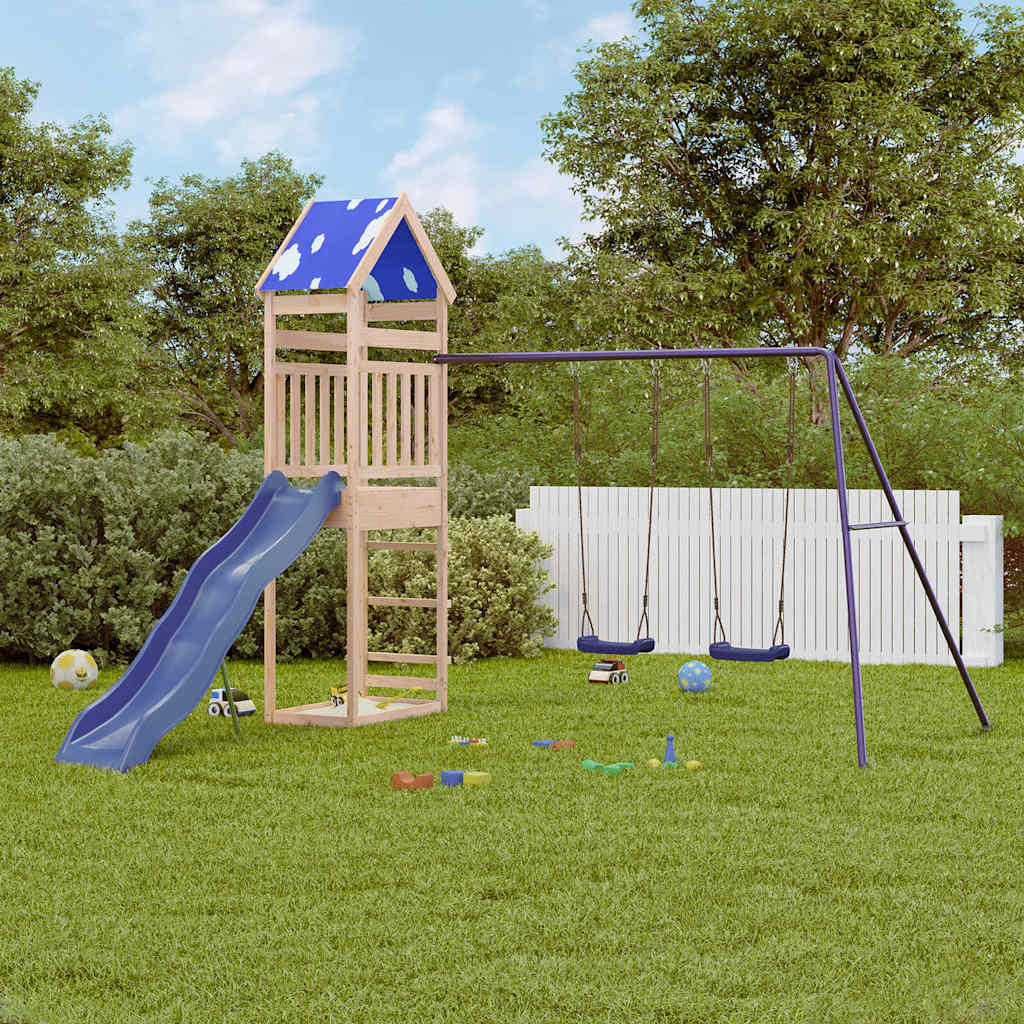 vidaXL Outdoor Playset Solid Wood Pine - Brown - 33381