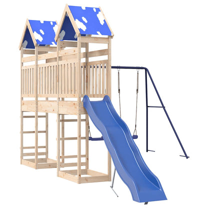 vidaXL Outdoor Playset Solid Wood Pine - Brown - 33385