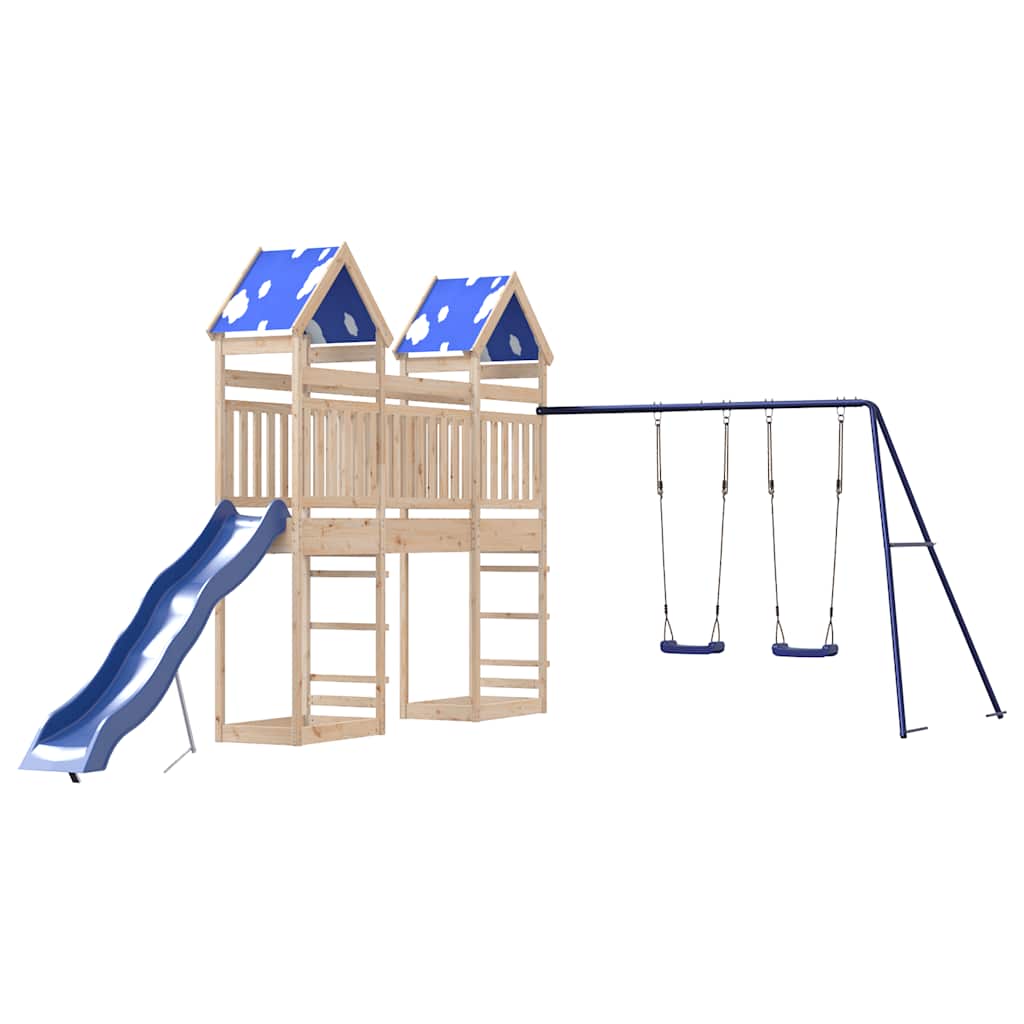 vidaXL Outdoor Playset Solid Wood Pine - Brown - 33385