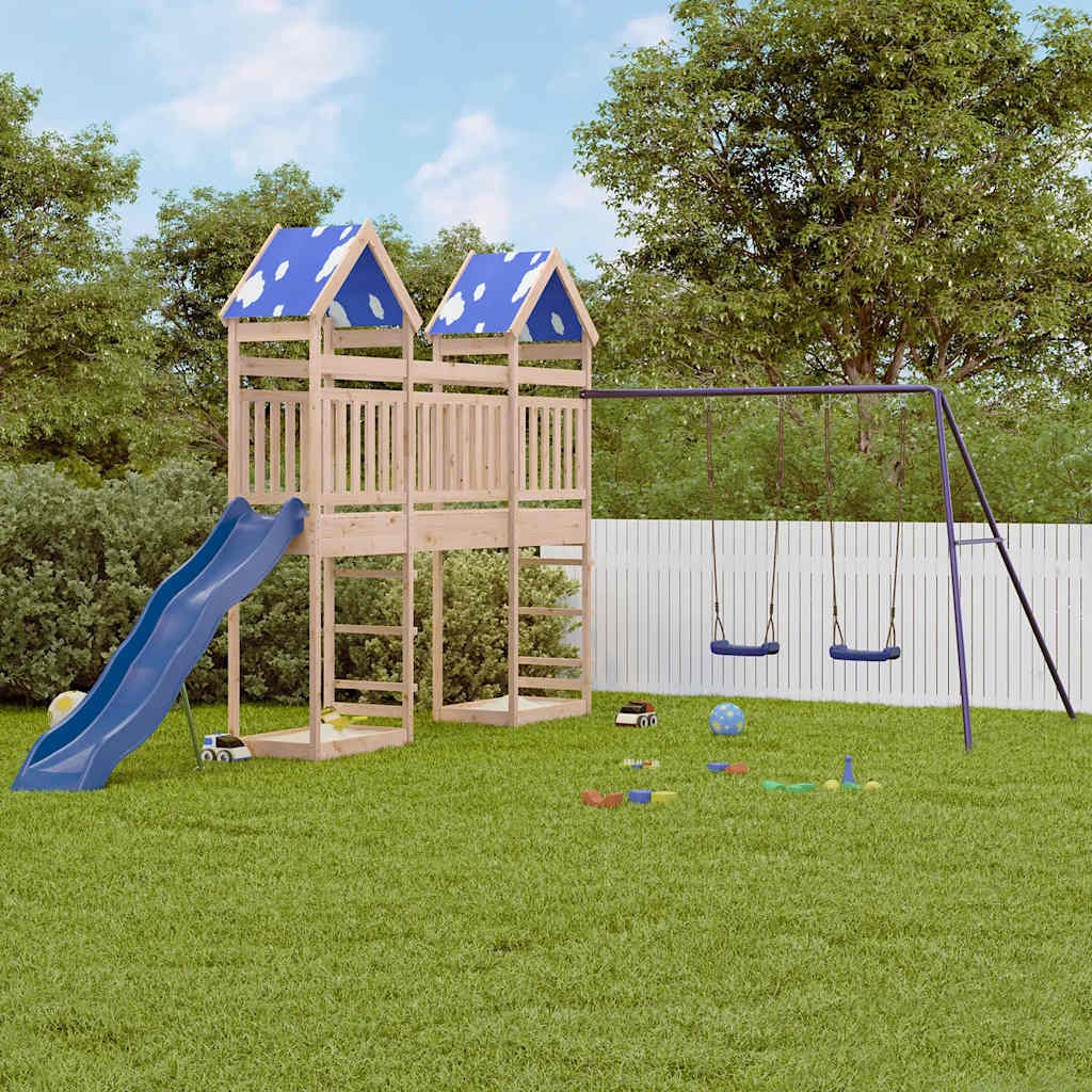 vidaXL Outdoor Playset Solid Wood Pine - Brown - 33385