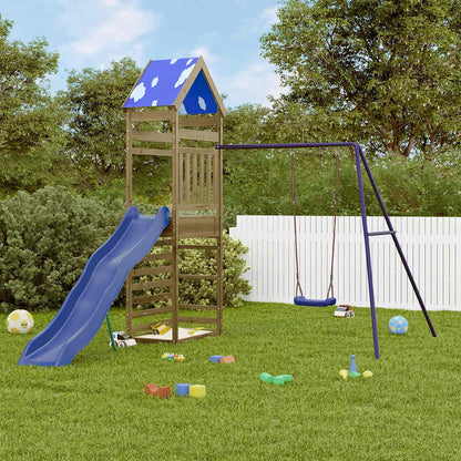 vidaXL Outdoor Playset Impregnated Wood Pine - Brown - 33413